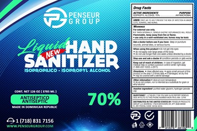 3785 mL Label (Liquid Hand Sanitizer1 Galon (6x4) Min)